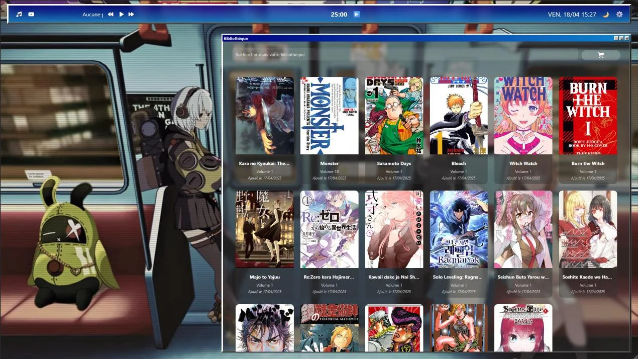 Catalogue de mangas dans PixelBook